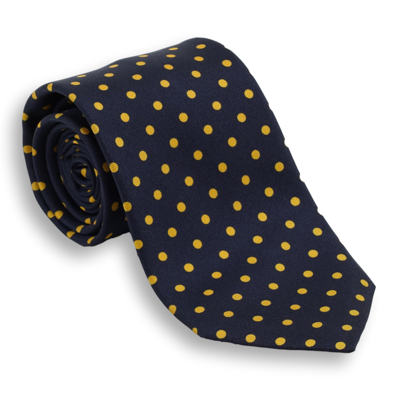 Navy Ground with Polka Dots Silk Tie