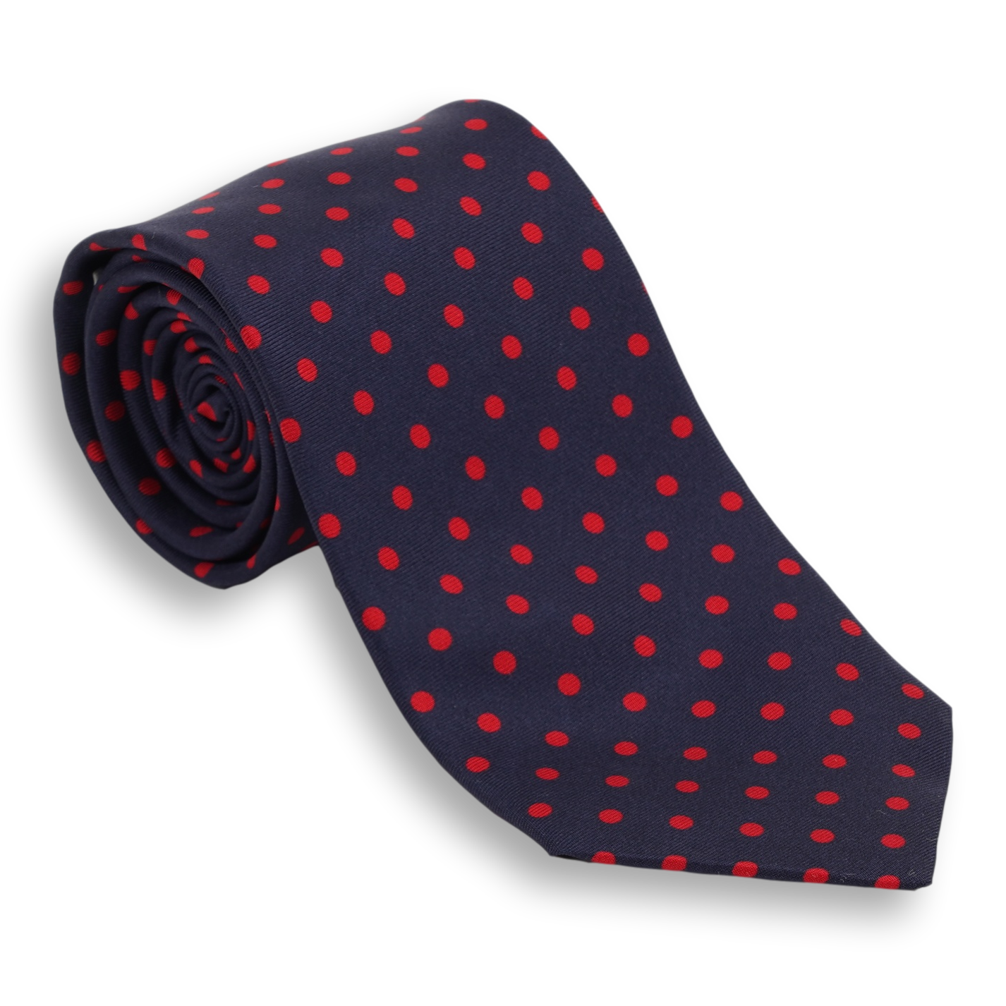 Navy Ground with Polka Dots Silk Tie