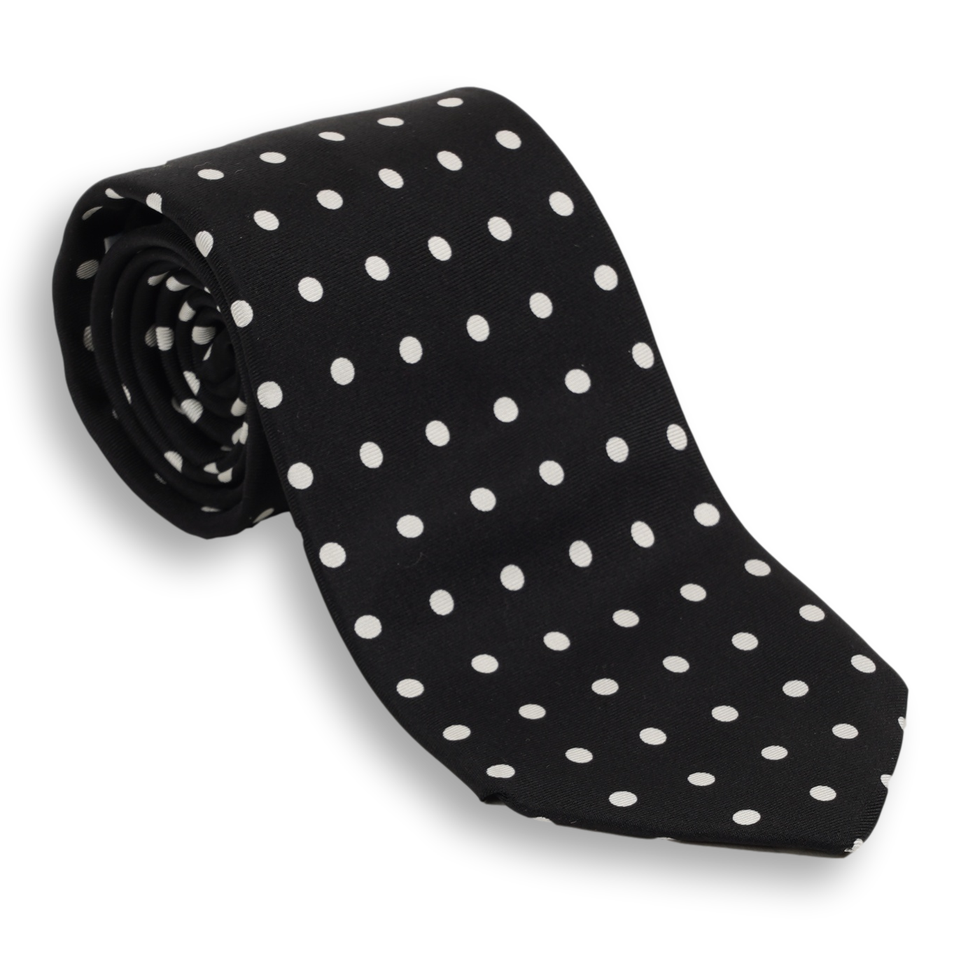 White Polka Dots Silk Tie