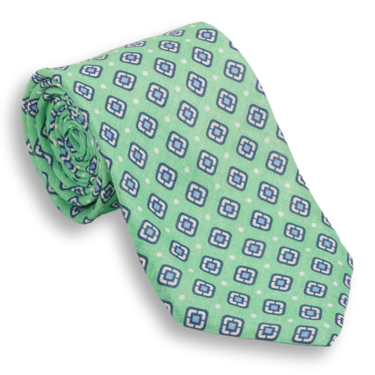 Shield Patterned Linen Tie