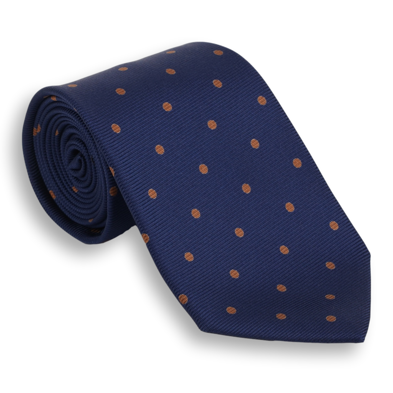 Navy with Polka Dots Silk Tie