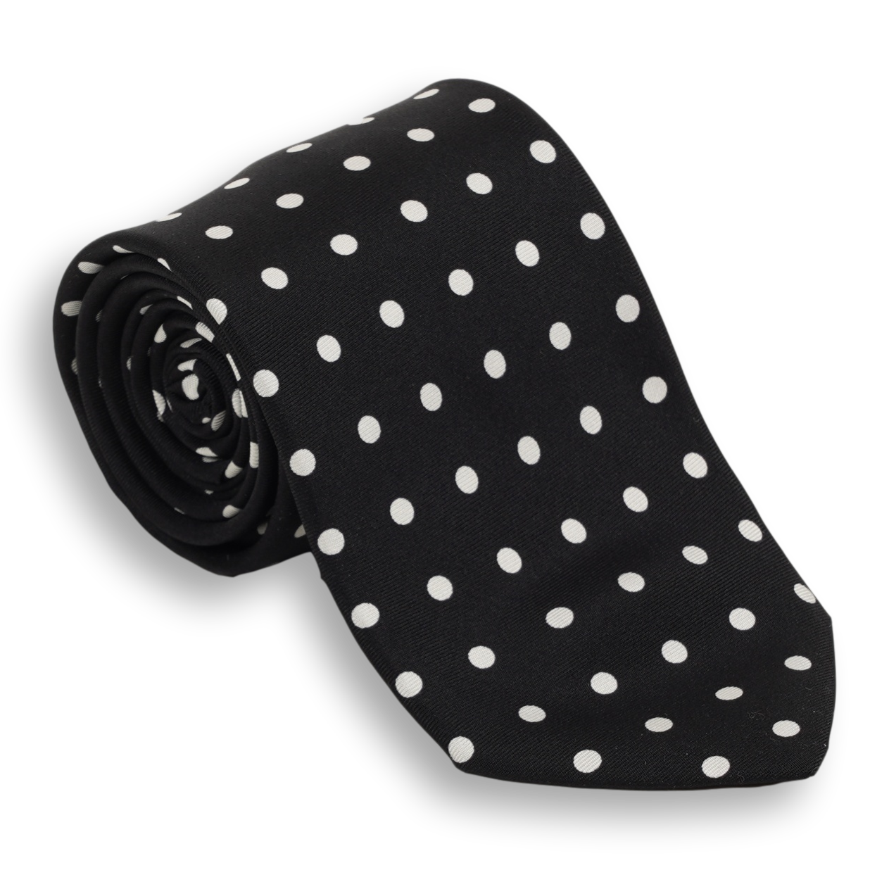 White Polka Dots Silk Tie