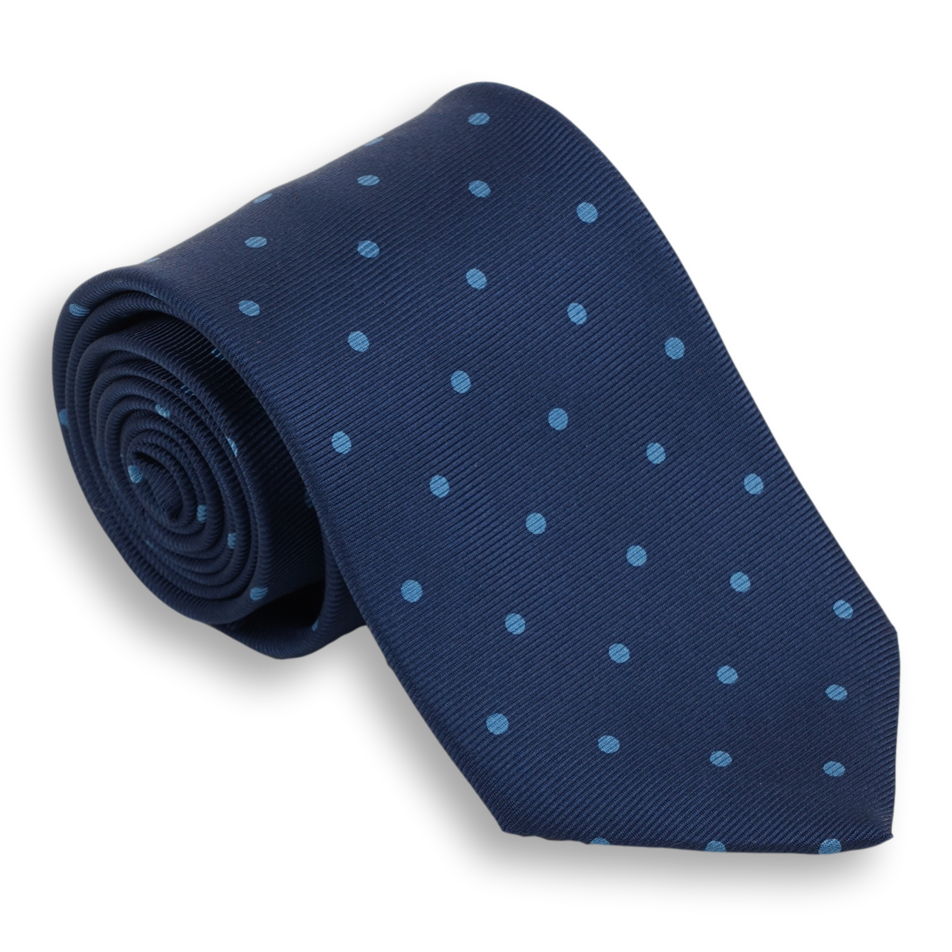 Navy with Polka Dots Silk Tie