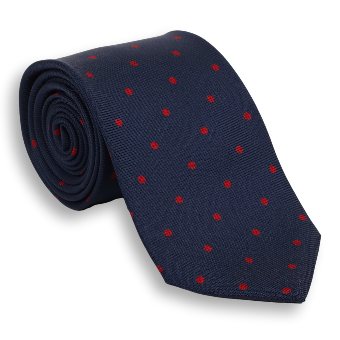 Navy with Polka Dots Silk Tie