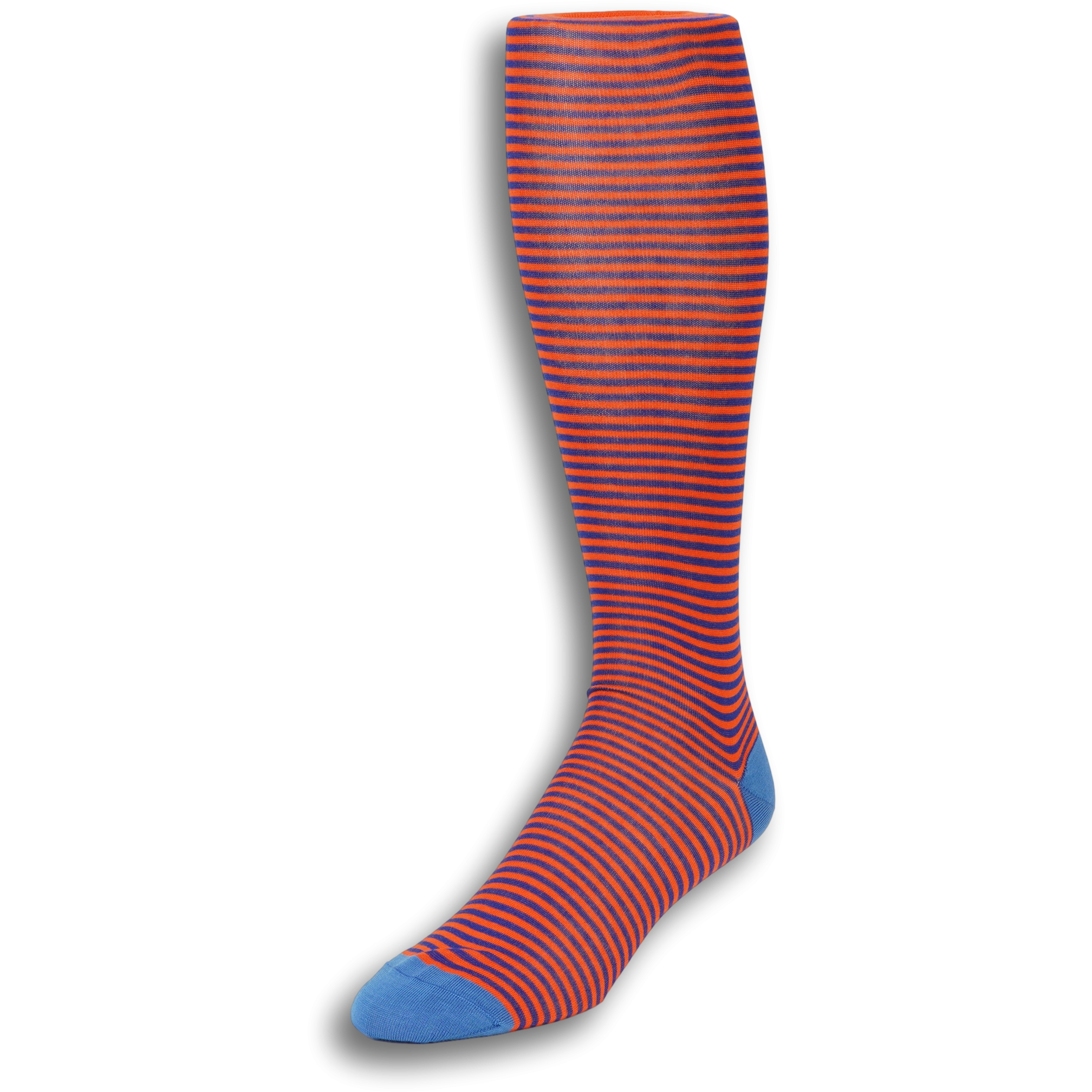 Pima Cotton Palio Stripe Over the Calf Dress Socks