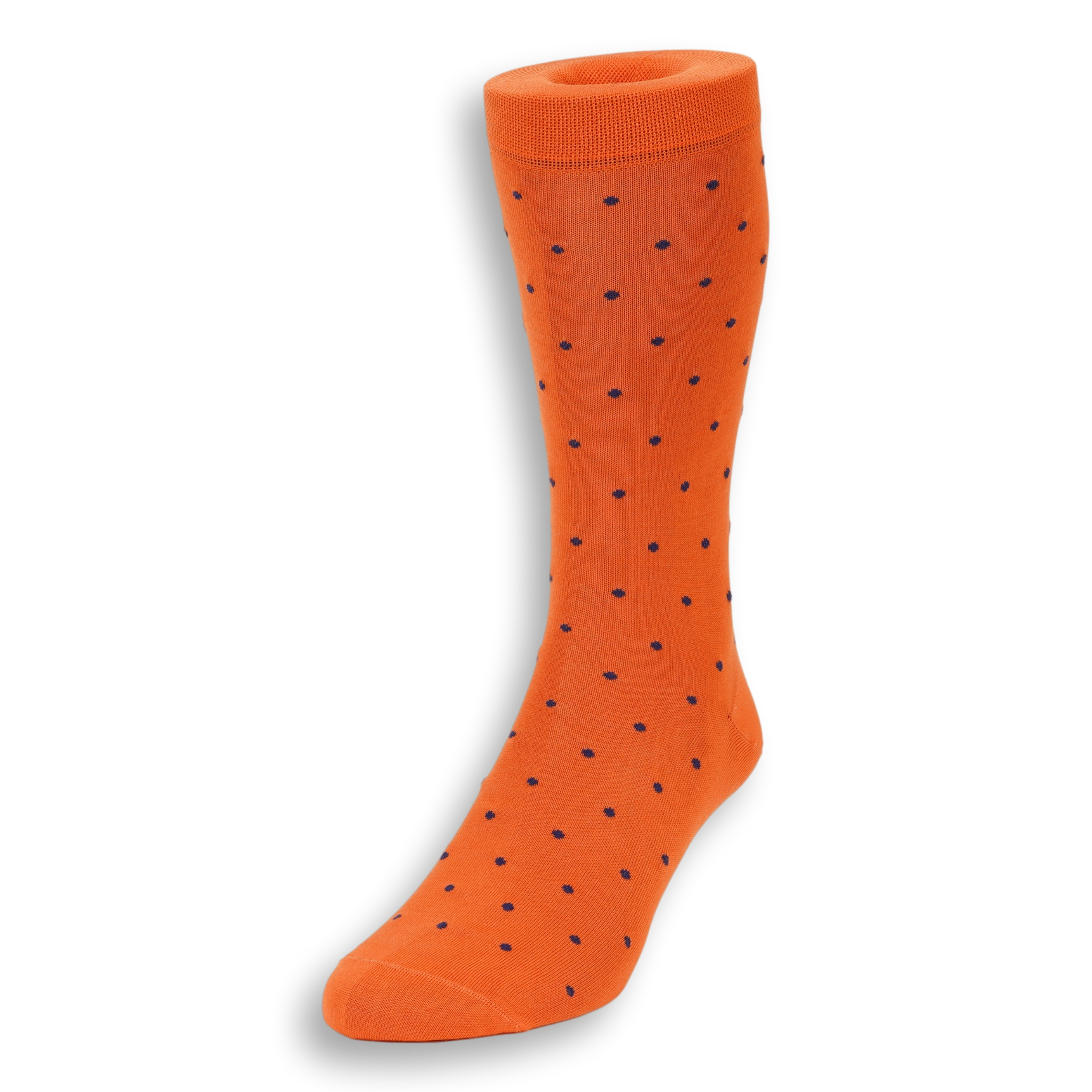 Pima Cotton Polka Dot Mid-Calf Dress Socks