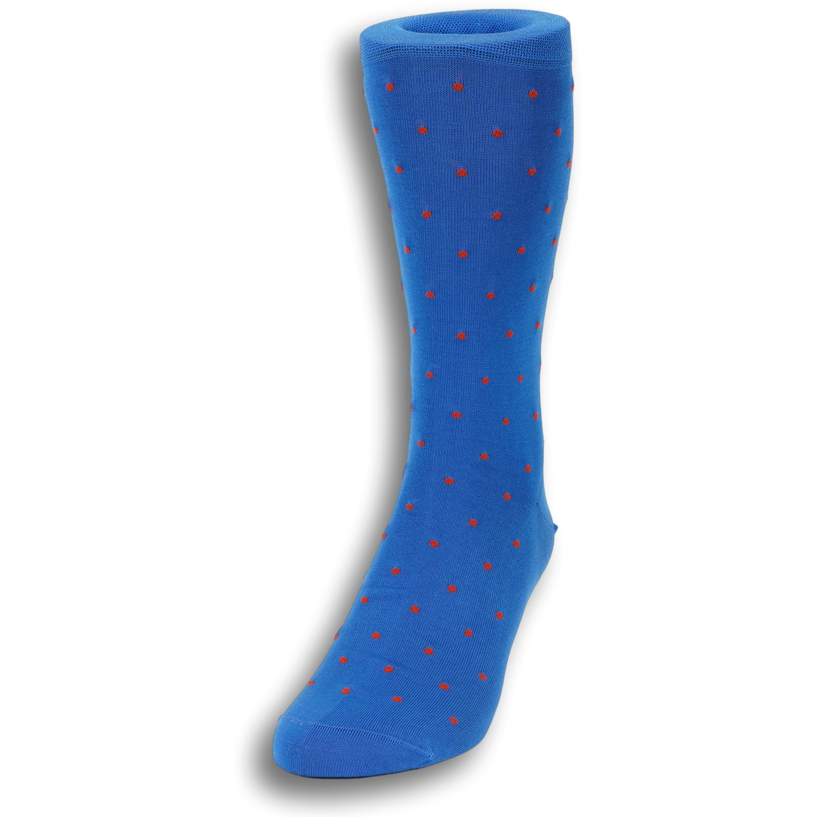 Pima Cotton Polka Dot Mid-Calf Dress Socks