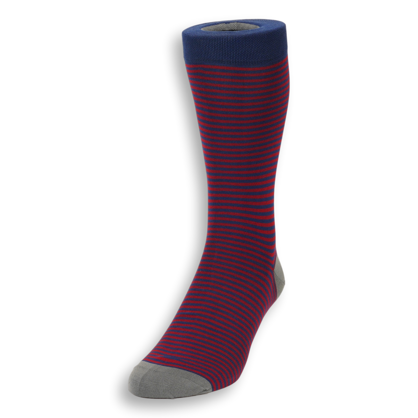 Pima Cotton Palio Stripe Mid-Calf Dress Socks