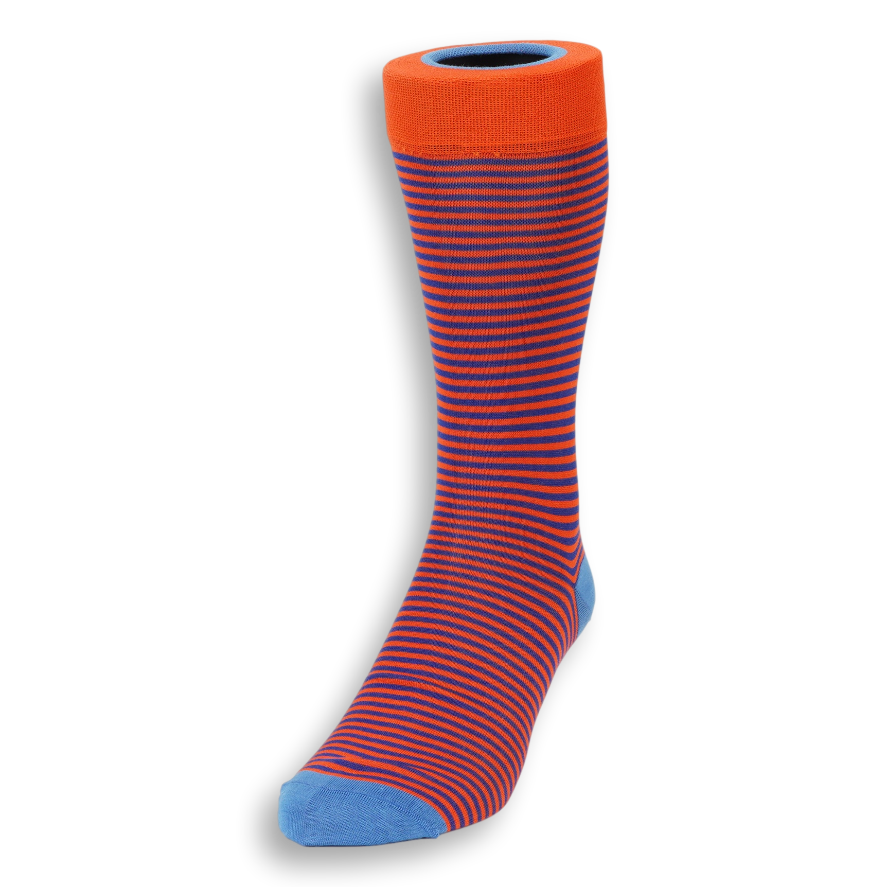 Pima Cotton Palio Stripe Mid-Calf Dress Socks