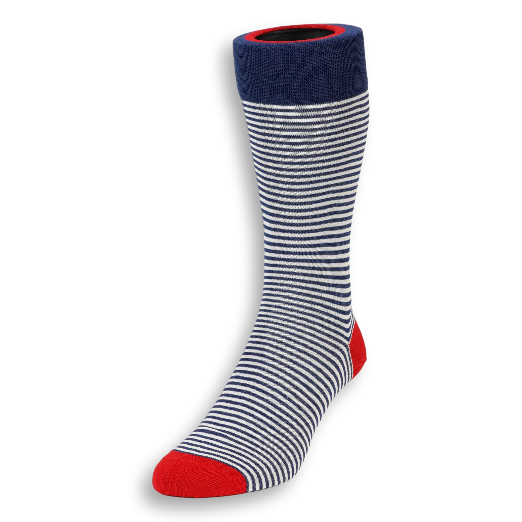 Pima Cotton Palio Stripe Mid-Calf Dress Socks