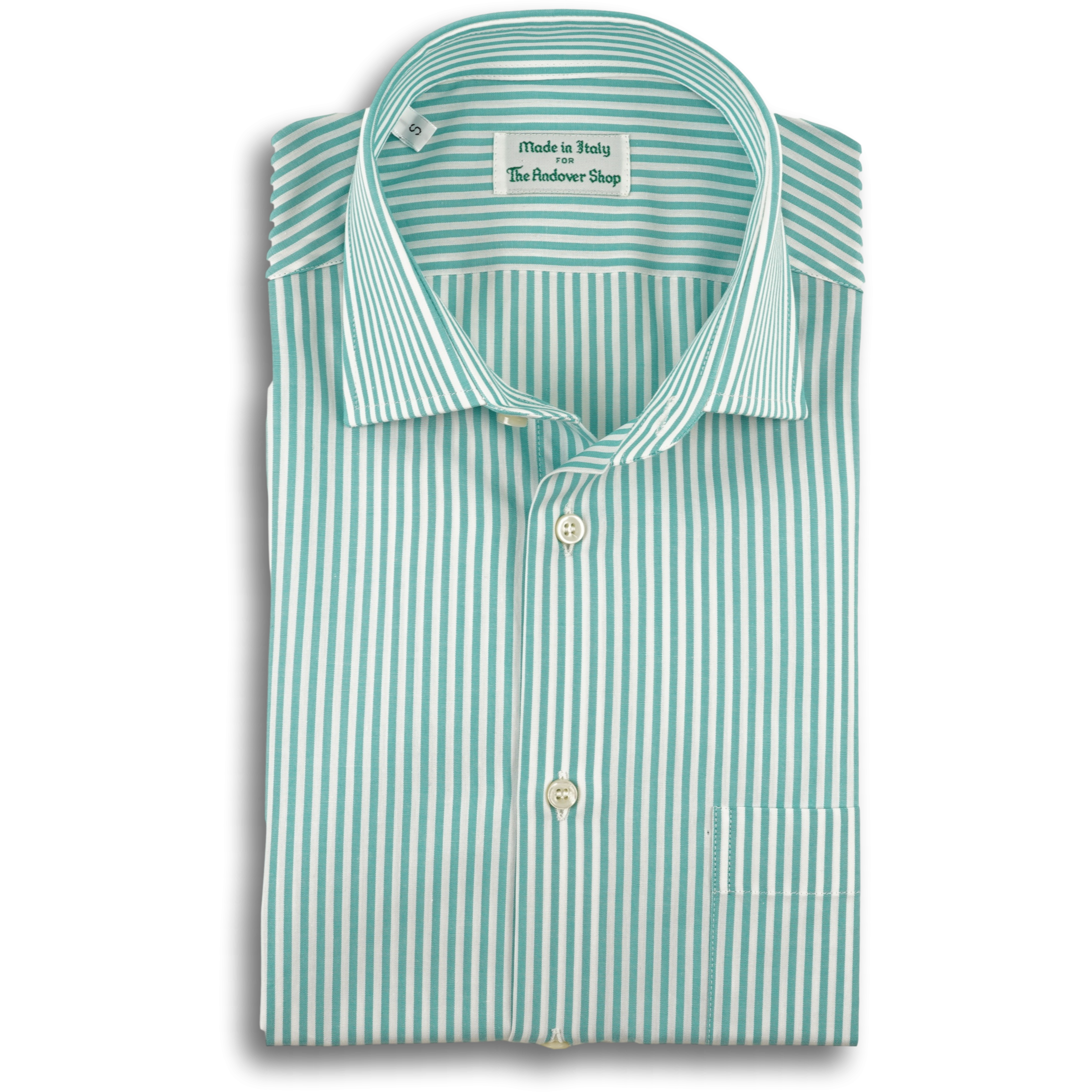 Spread Collar Banker Stripe Sport Shirt