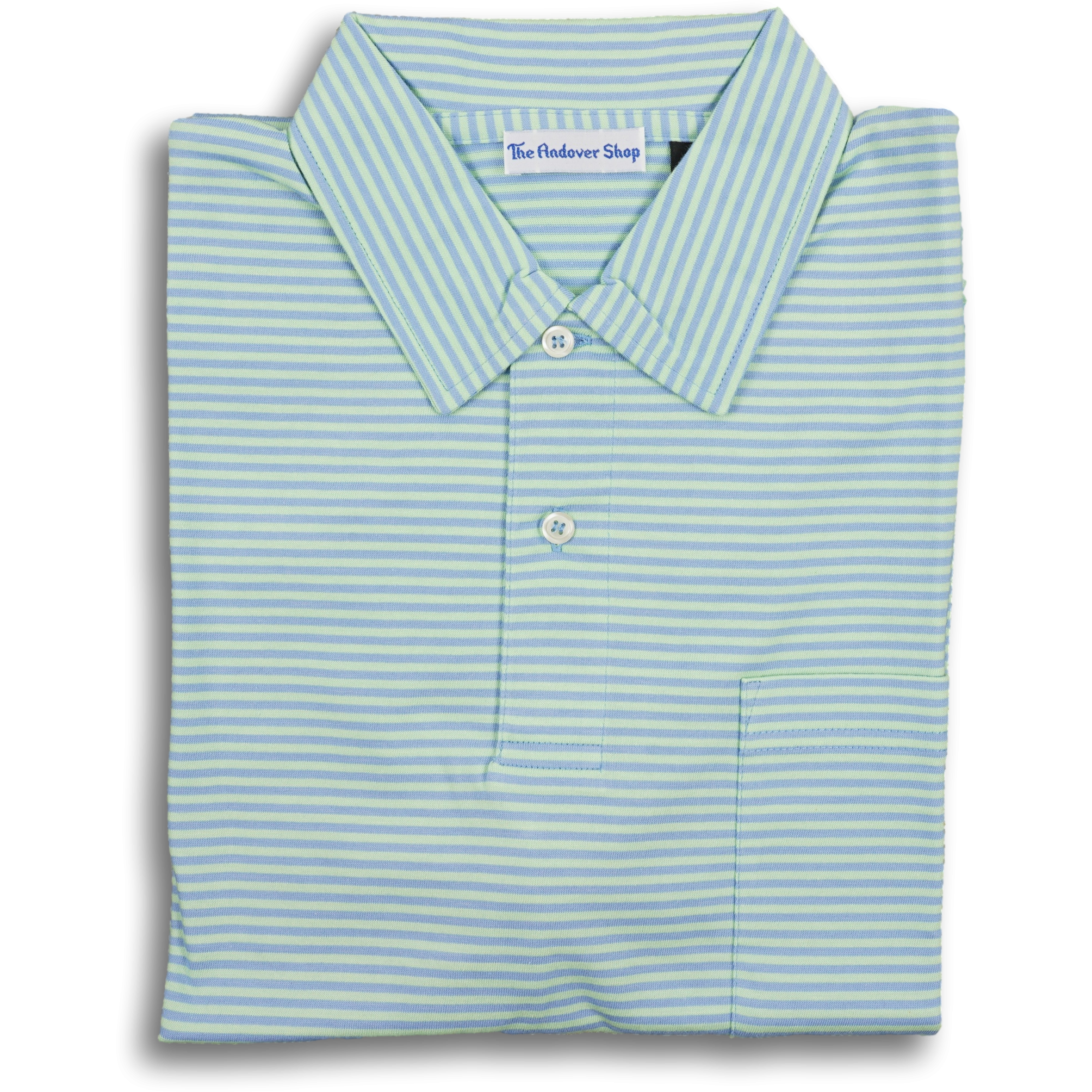 Striped Jersey Polo with Self Collar