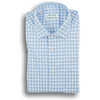 Shades of Blue Check Spread Collar Sport Shirt