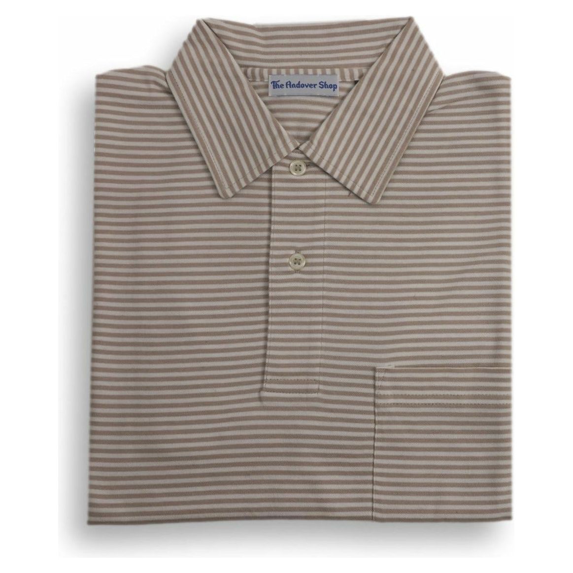 Striped Jersey Polo with Self Collar