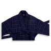 Navy Plaid Brushed Cotton Robe