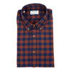 Burnt Orange and Navy Herringbone Check Sport Shirt