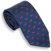 Navy with Rust Hunting Dog Silk Tie