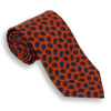 Orange with Multicolored Paisley Motif Silk Tie