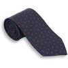 Navy with Multicolored Paisley Motif Silk Tie