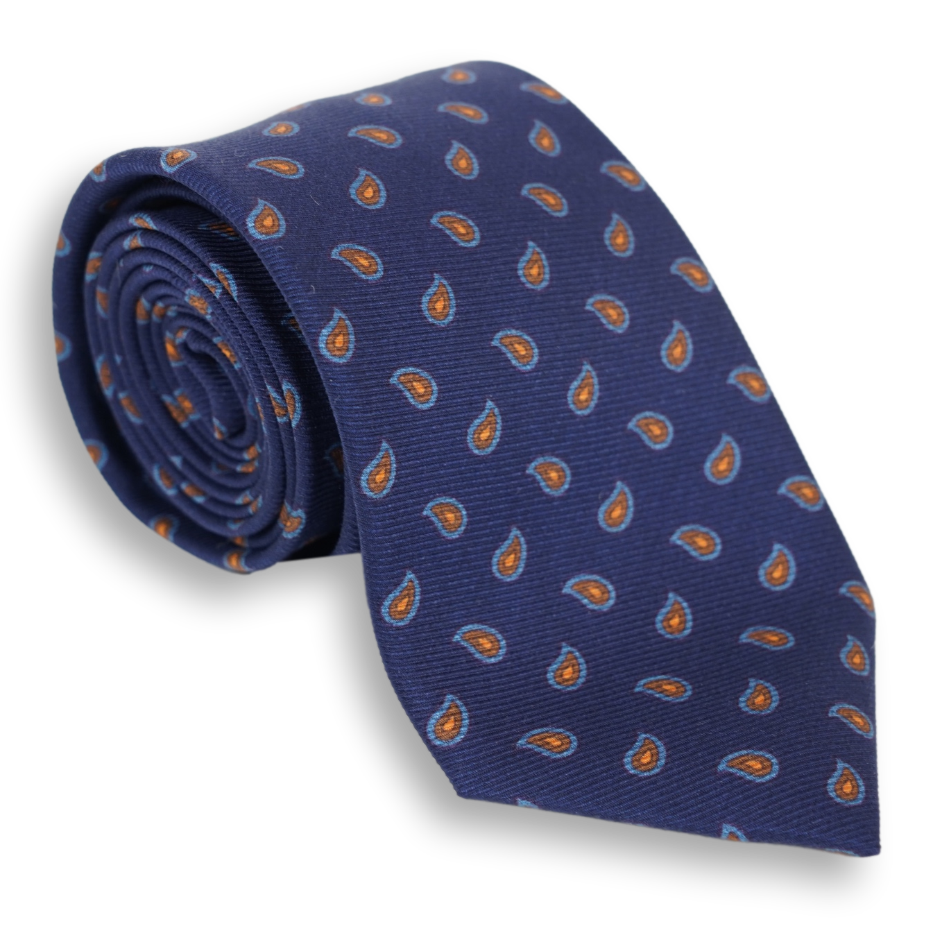 Multicolored Mini Paisley Motif Silk Woven Tie