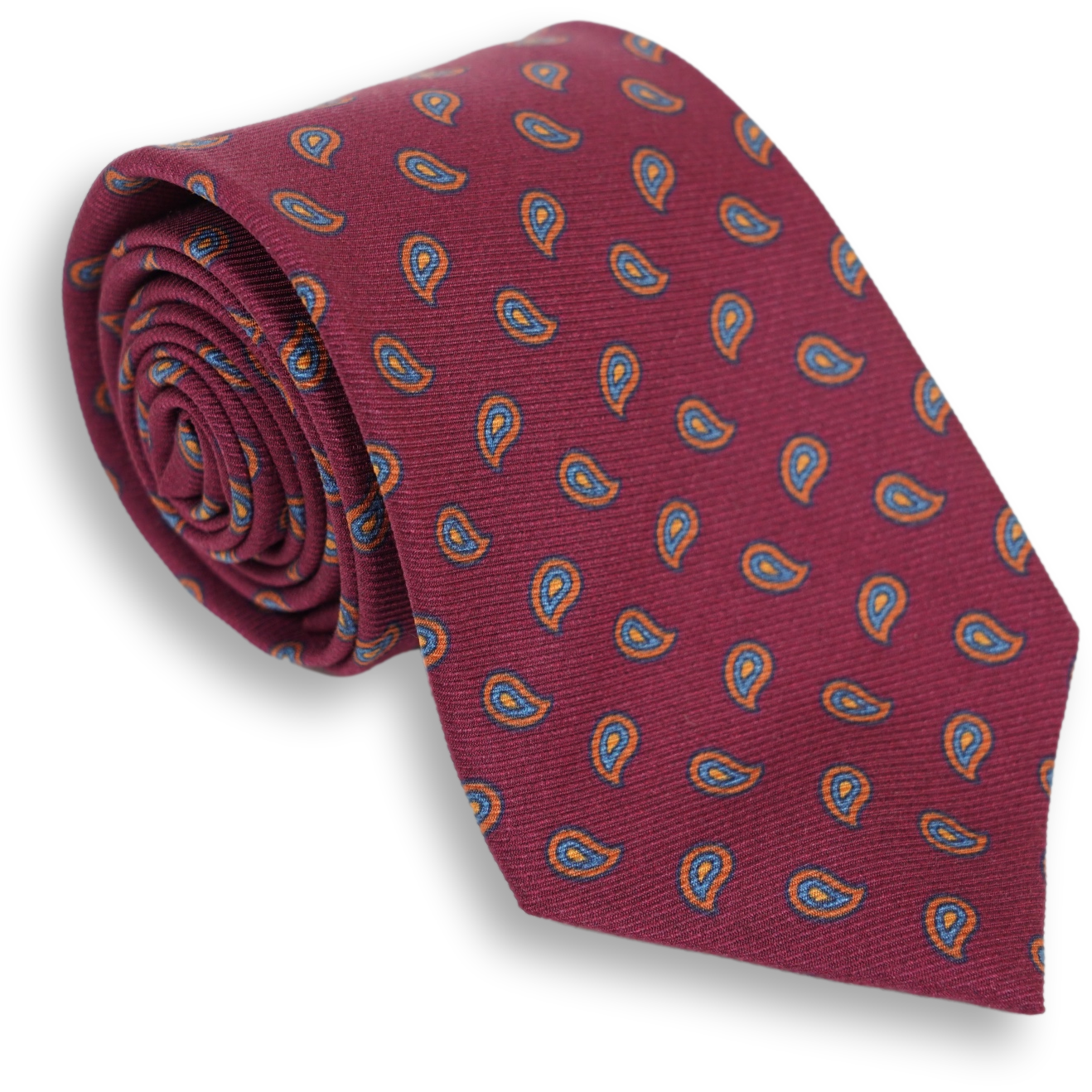 Multicolored Mini Paisley Motif Silk Woven Tie