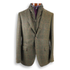 Olive Herringbone with Red Windowpane Virgin Italian Wool  Zip-In Liner Sport Coat