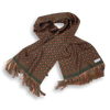 Olive with Multicolored Paisley Silk and Wool Blend Scarf