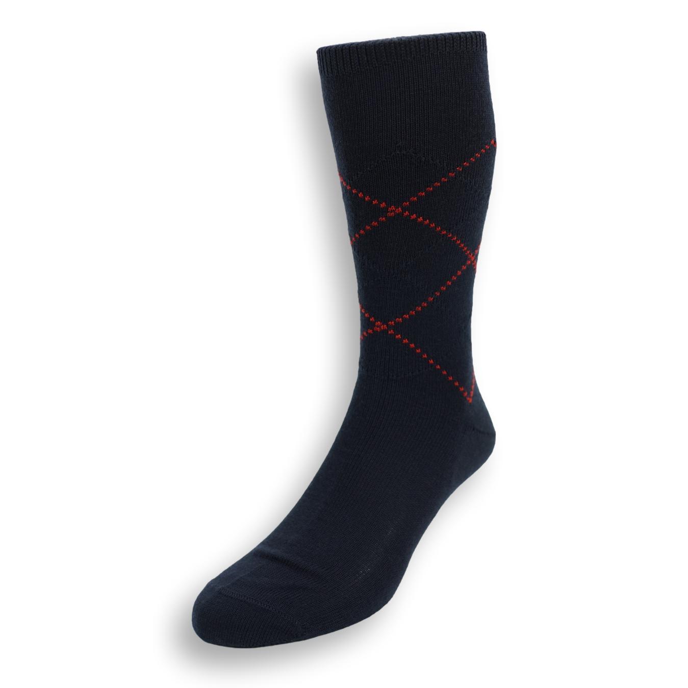 Over the Calf Argyle Wool Dress Socks