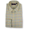 Sky Blue, Gold, and Green Tattersall Spread Collar Sport Shirt