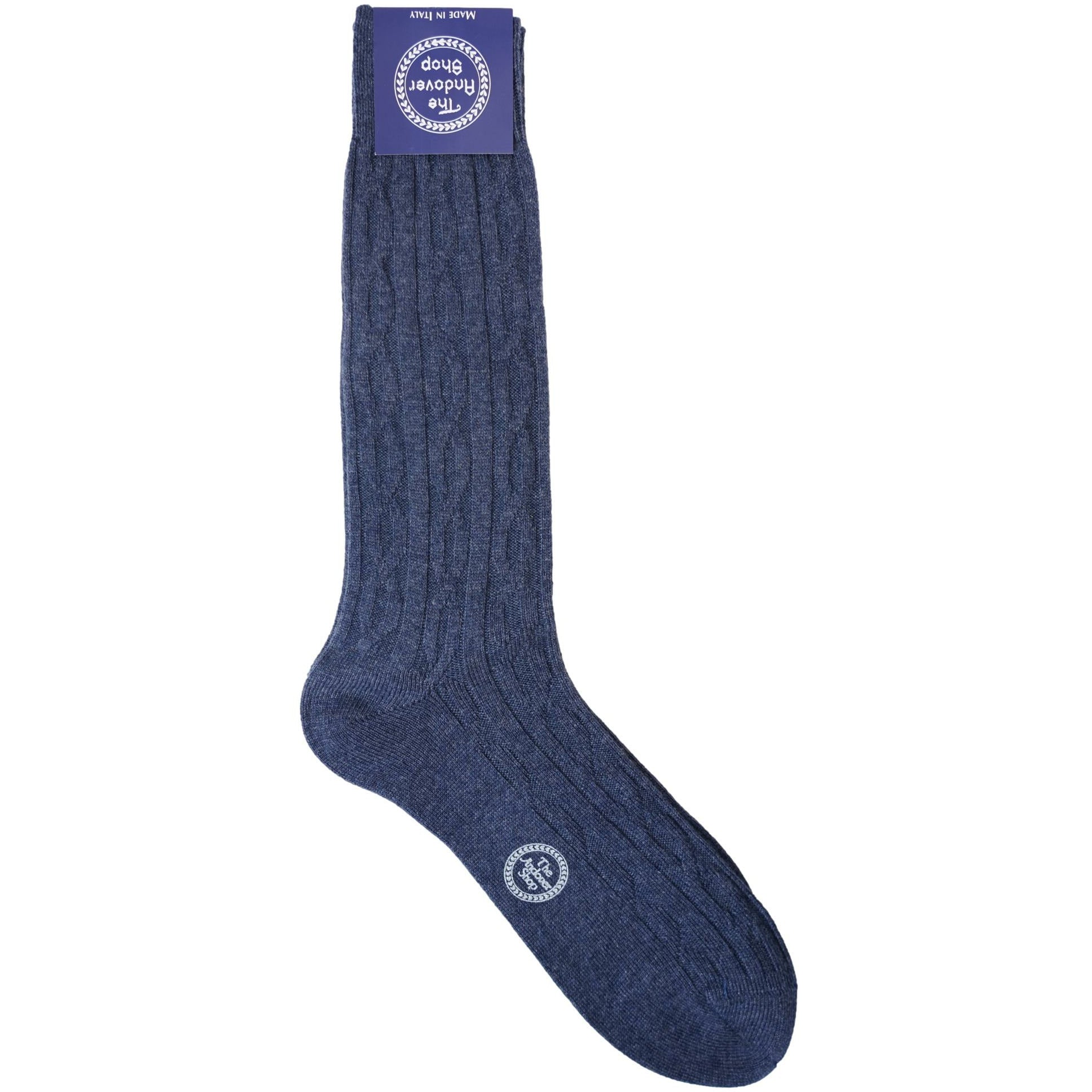 Mid-calf Cable Pure Cashmere Dress Socks