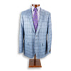 Ocean Blue with Subtle Deep Green and Plum Windowpane Sport Coat