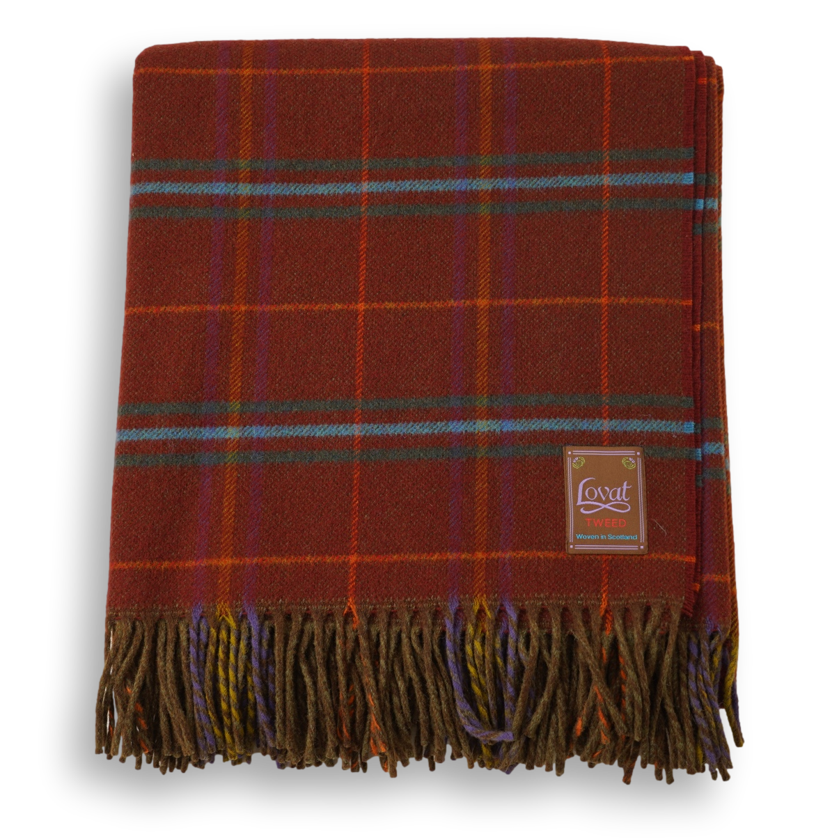 Multicolored Plaid 100% Lambswool Blanket