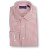 Red Spread Collar Banker Stripe Dress Shirt