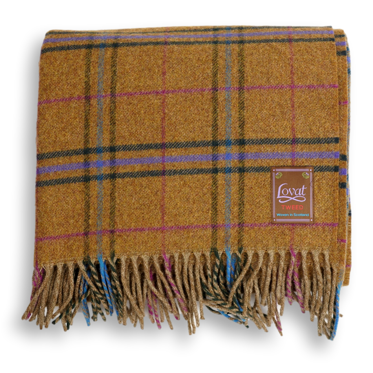 Multicolored Plaid 100% Lambswool Blanket