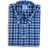 Navy and Blue Plaid Cotton Kashmyl Button Down Sport Shirt