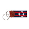 Striped Anchor Needlepoint Key Fob