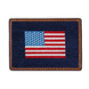 Navy American Flag Needlepoint Card Wallet