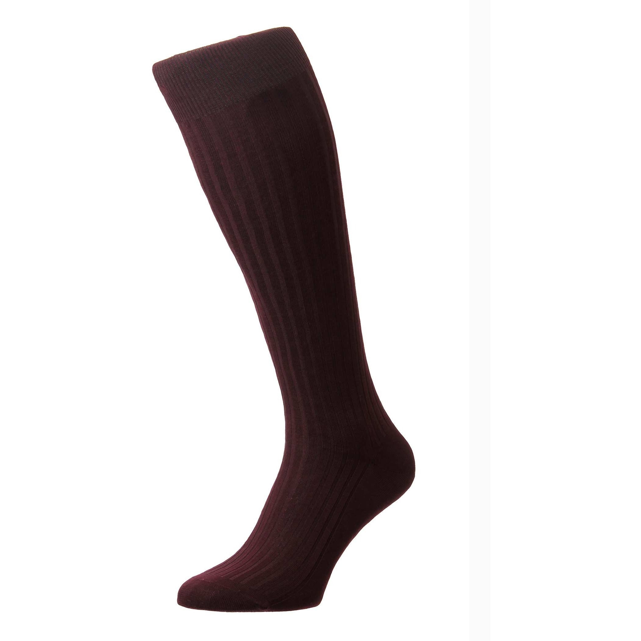 Danvers 5x3 Rib Cotton Lisle Over the Calf Dress Socks