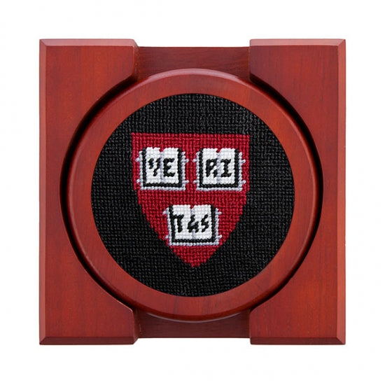 Harvard University Needlepoint Coaster Set