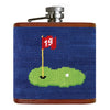 19th Hole Needlepoint Flask