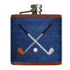 Golf Clubs Needlepoint Flask