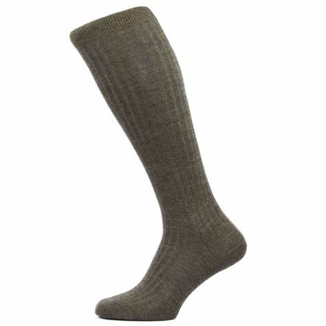 Laburnum 5x3 Rib Merino Over the Calf Wool Dress Socks