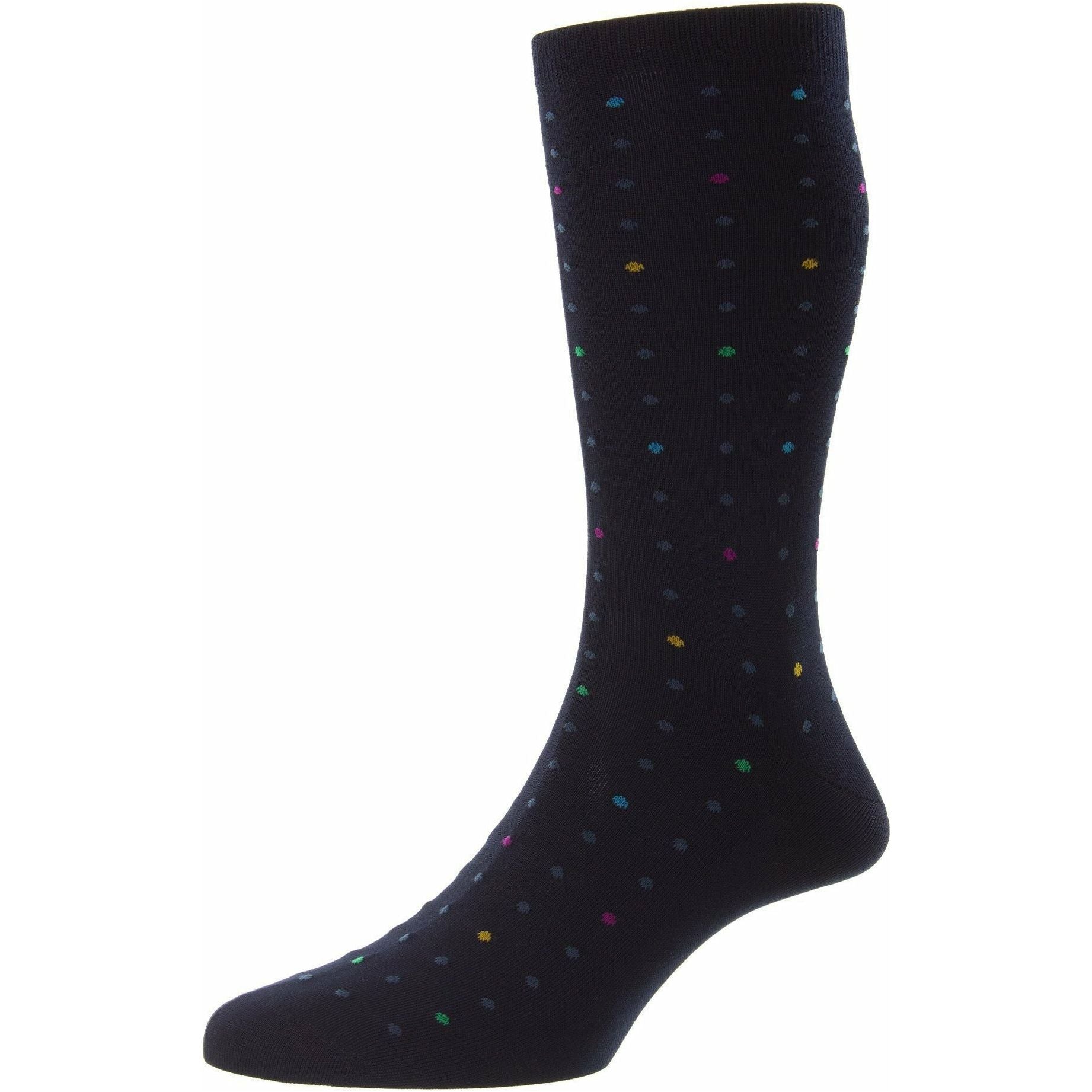 Egyptian Cotton Shelford Polka Dot Mid-Calf Dress Socks