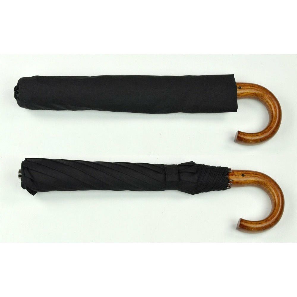 Tel5 Brown Softwood Crook Handle Telescopic Fox Umbrella