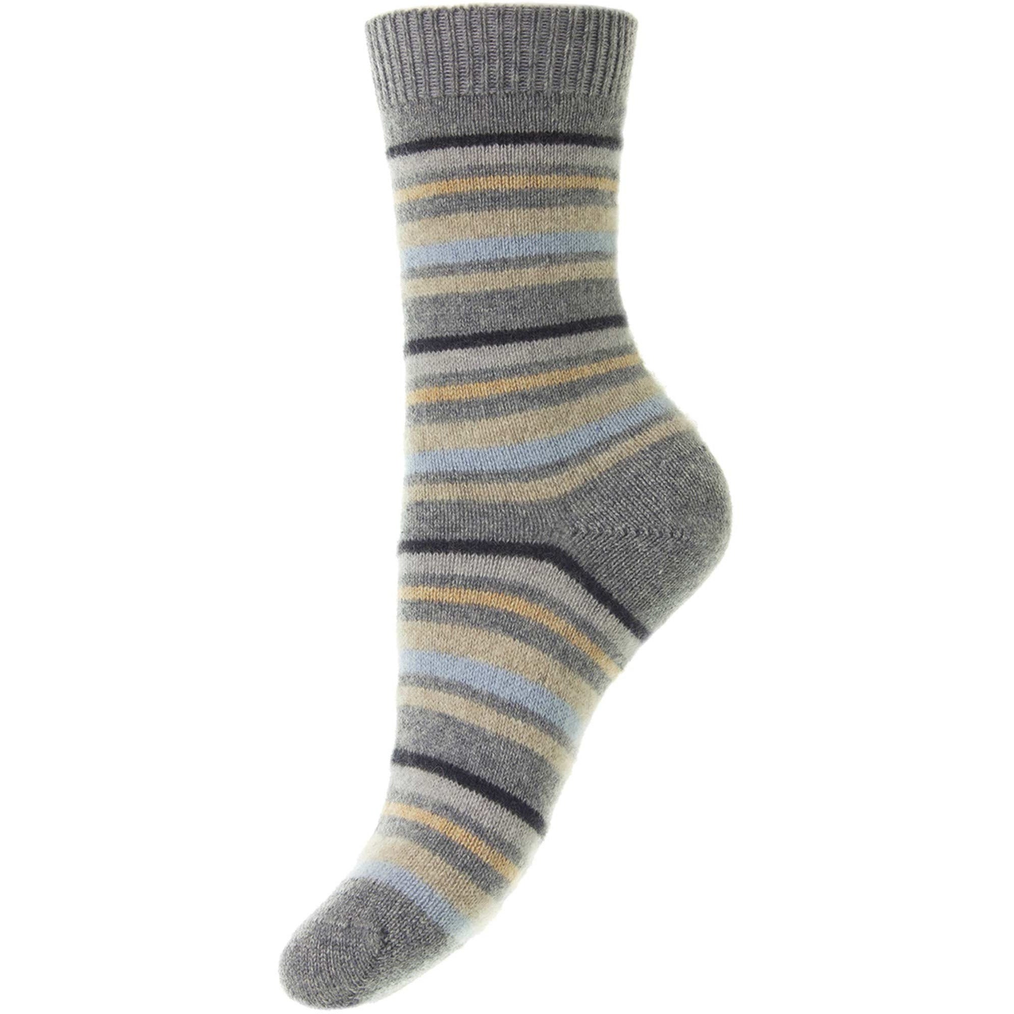 Alexandra Multi Stripes Cashmere Ladies Socks